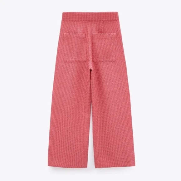 Zara pink tweed high rise pants - Picture 2 of 7